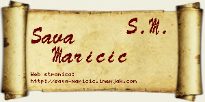 Sava Maričić vizit kartica